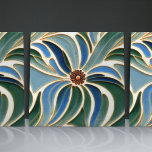Art Nouveau Daisies Seamless cobalt blue florals Tile<br><div class="desc">This beautiful ceramic tile features a seamless floral pattern of daisies from the Art Nouveau era. The Art Nouveau movement was known for its intricate designs and organic shapes that were inspired by nature. The daisy flower symbolizes purity and innocence, making it a perfect gift for someone special. This tile...</div>