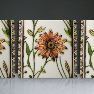 Art Nouveau Daisies Seamless florals Tile