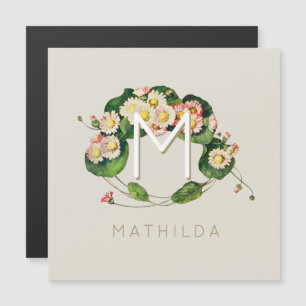 Art Nouveau Daisies Wreath Monogram to Personalize