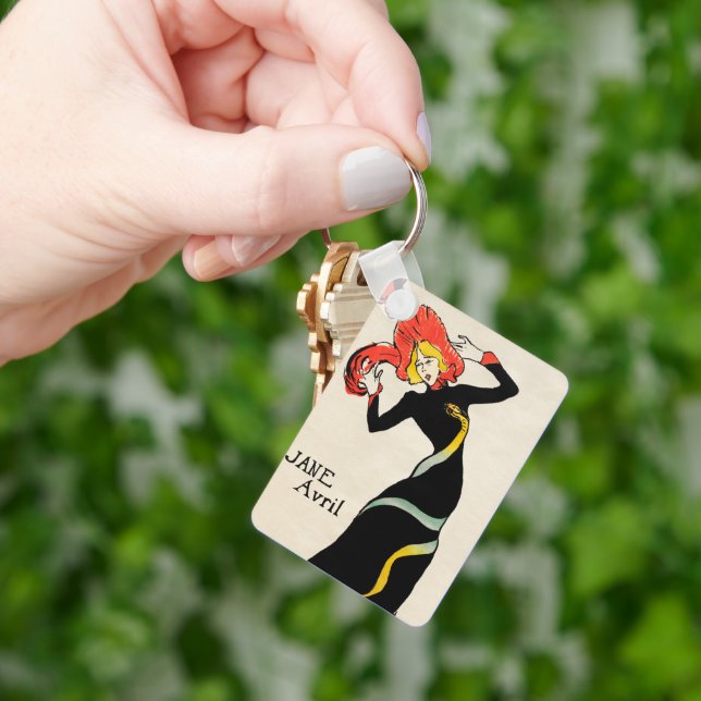 Art Nouveau Dancer Jane Avril by Toulouse Lautrec Keychain (Hand)
