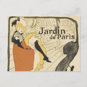 Art Nouveau Dancer Jane Avril by Toulouse Lautrec Postcard