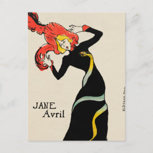 Art Nouveau Dancer Jane Avril by Toulouse Lautrec Postcard