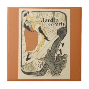 Art Nouveau Dancer Jane Avril by Toulouse Lautrec Tile