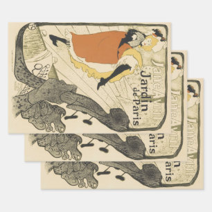 Art Nouveau Dancer Jane Avril by Toulouse Lautrec Wrapping Paper Sheet