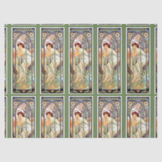 Art Nouveau de Mucha enveloppant le papier de soie