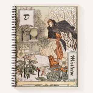 Art Nouveau December Winter Garden Illustration Notebook