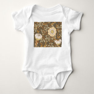 Art Nouveau: Decorative Floral Vintage. Baby Bodysuit