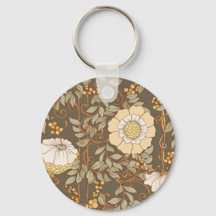 Art Nouveau: Decorative Floral Vintage. Keychain