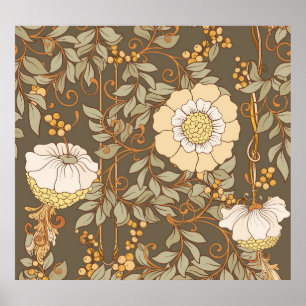 Art Nouveau: Decorative Floral Vintage. Poster