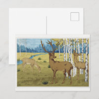 Art Nouveau Deer Forest Maurice Verneuil Art