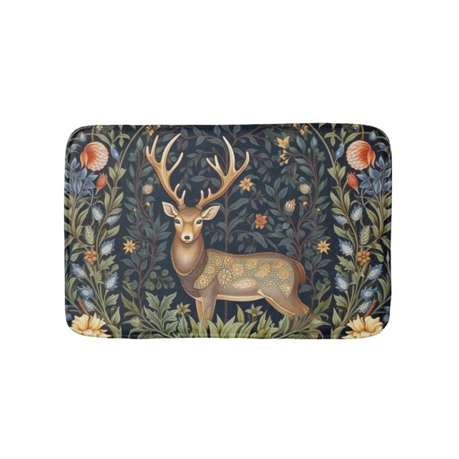 Art nouveau deer in the garden bath mat (Front)