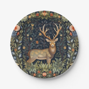 Art nouveau deer in the garden paper plate