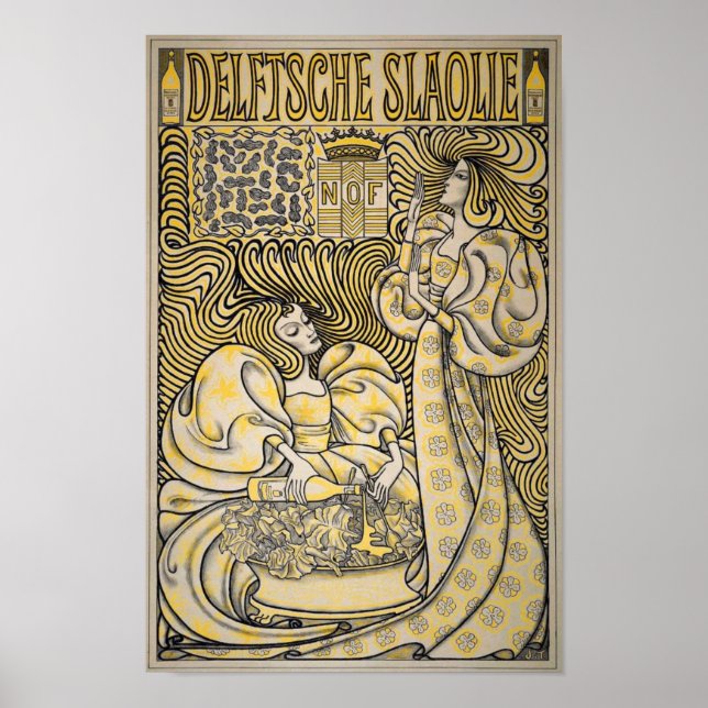 Art Nouveau Delftsche Slaolie Delft Salad Oil Poster (Front)