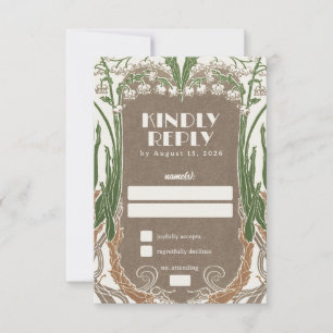 Art Nouveau Delicate Snowdrops RSVP Card