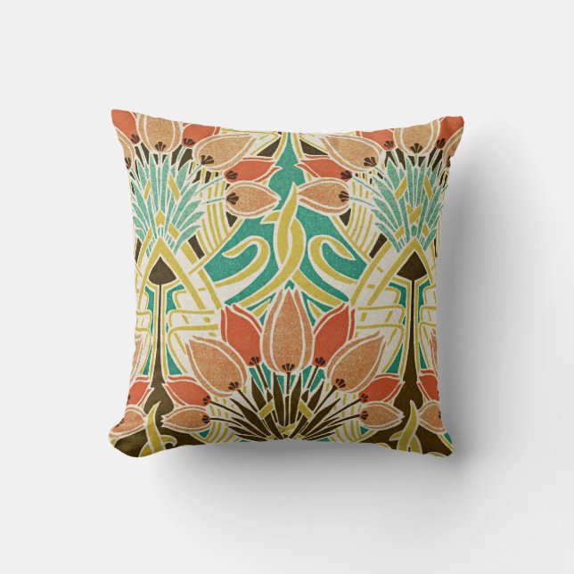 Art Nouveau Design #11 Throw Pillow (Front)