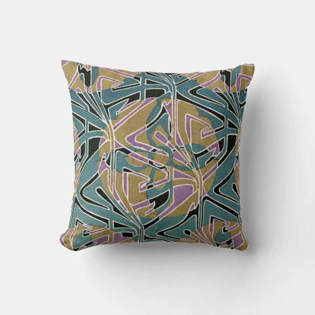 Art Nouveau Design #11 @ VictoriaShaylee Throw Pillow (Front)