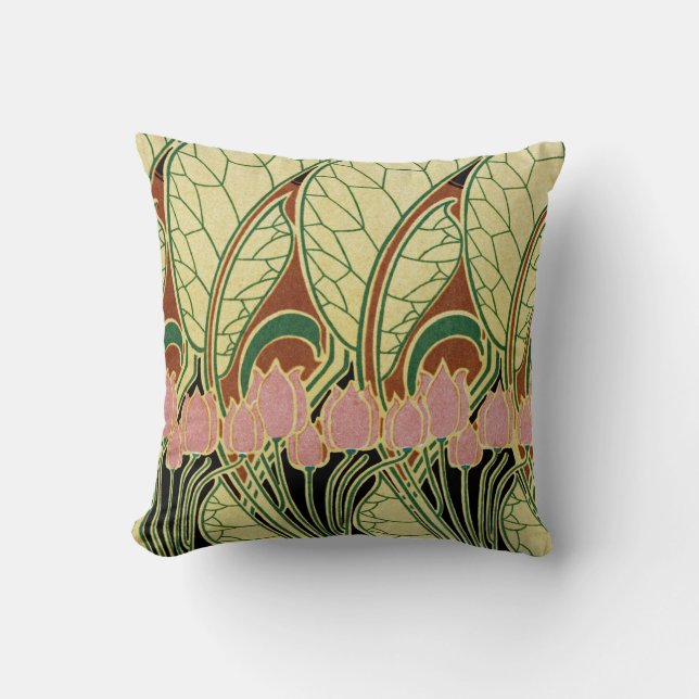 Art Nouveau Design #1 Throw Pillow (Front)