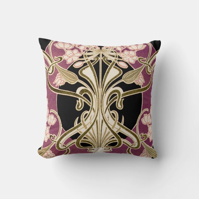Art Nouveau Design #2 Throw Pillow (Front)