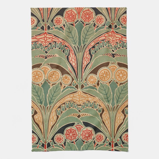 Art Nouveau Design #3 at Emporio Moffa Kitchen Towel (Vertical)
