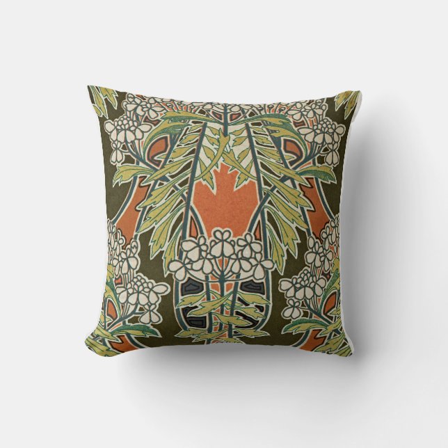 Art Nouveau Design #3 @ VictoriaShaylee Throw Pillow (Front)