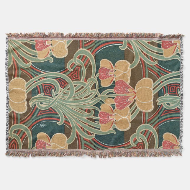 Art Nouveau Design #4 at Emporio Moffa Throw Blanket (Front)