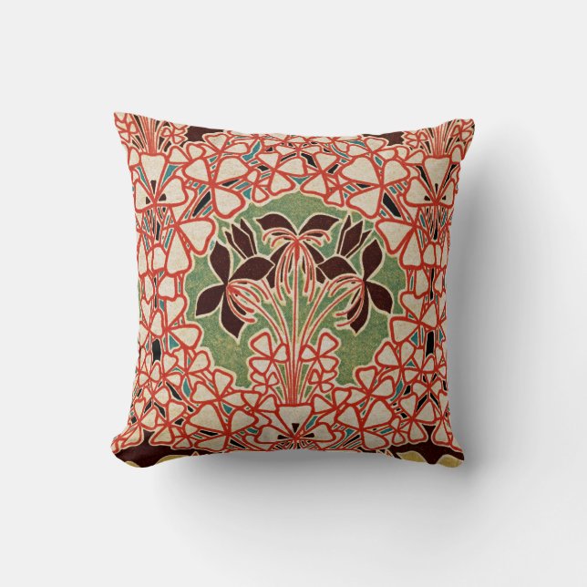 Art Nouveau Design #6 @ VictoriaShaylee Throw Pillow (Front)