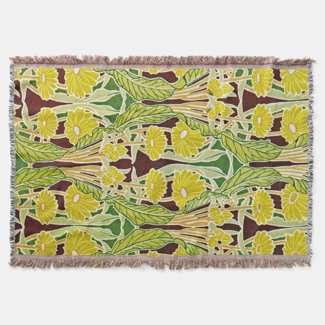 Art Nouveau Design #7 at Emporio Moffa Throw Blanket (Front)