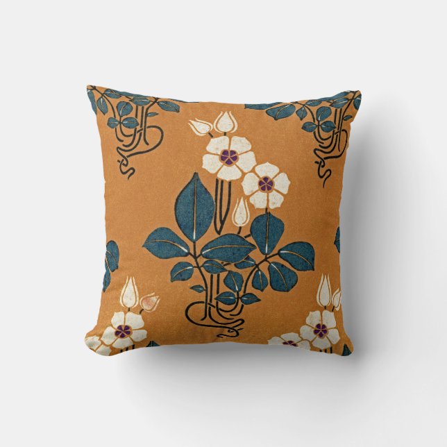 Art Nouveau Design #7 Throw Pillow (Front)