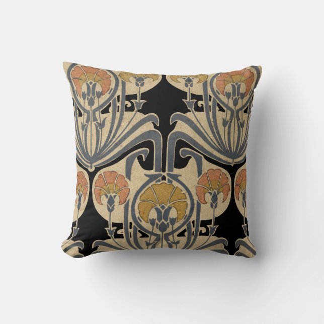 Art Nouveau Design #7 @ VictoriaShaylee Throw Pillow (Front)