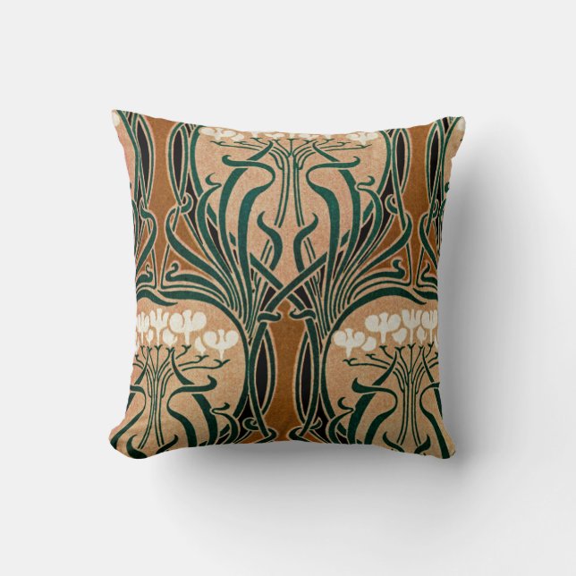 Art Nouveau Design #9 Throw Pillow (Front)