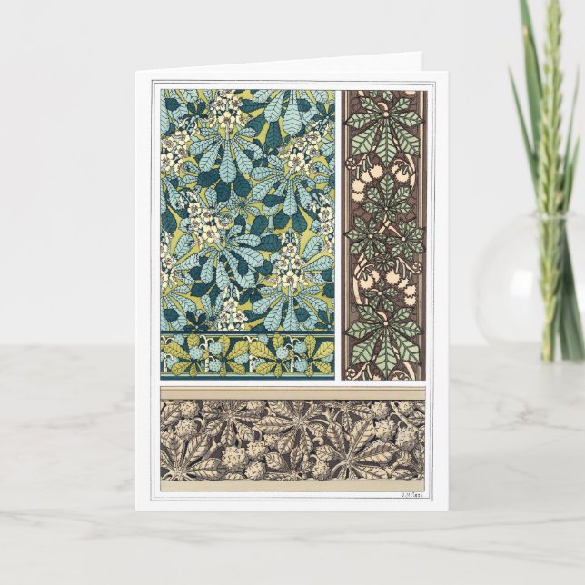 Art Nouveau Design Blank Note Card (Front)