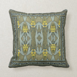 Art Nouveau Design Border Throw  Pillow