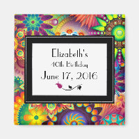 Art Nouveau Design Flower Shapes Pattern Birthday