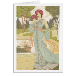 Art Nouveau design - Girl with Roses