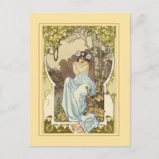 Art nouveau design greeting card. postcard