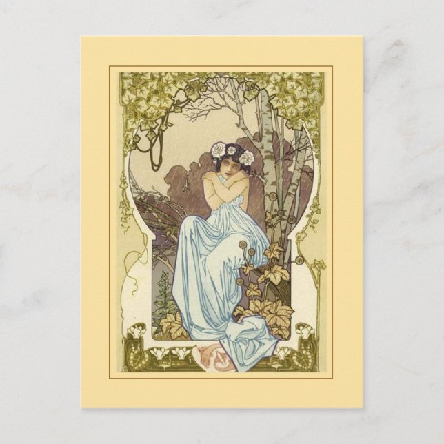 Art nouveau design greeting card. postcard (Front)