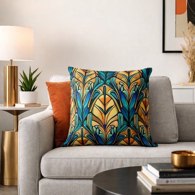 Art Nouveau design Throw Pillow (Creator Uploaded)