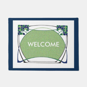 Art Nouveau design with trees Doormat