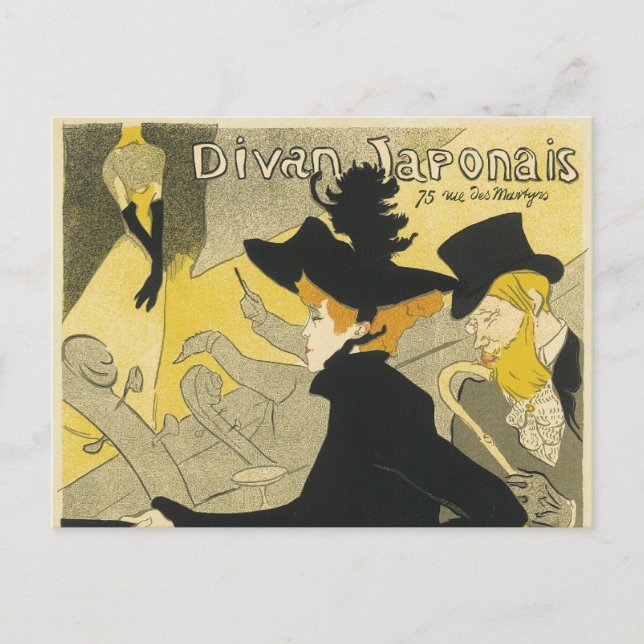 Art Nouveau, Divan Japonais by Toulouse Lautrec Postcard (Front)