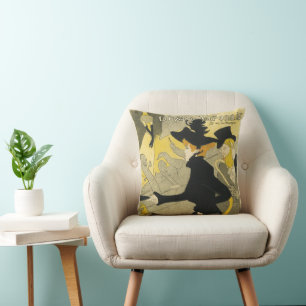 Art Nouveau, Divan Japonais by Toulouse Lautrec Throw Pillow