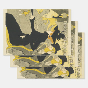 Art Nouveau, Divan Japonais by Toulouse Lautrec Wrapping Paper Sheet