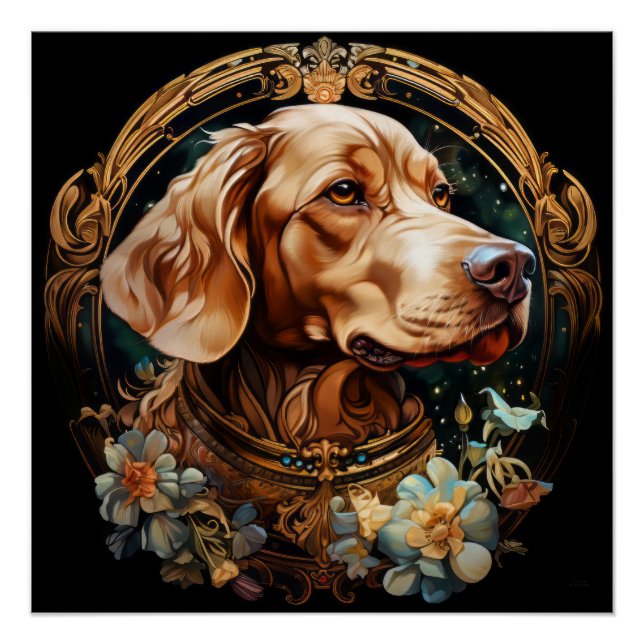 Art Nouveau Dog Poster (Front)