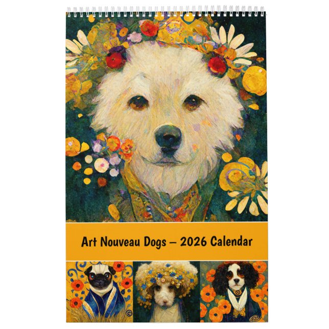 Art Nouveau Dogs – 2026 Calendar (Cover)