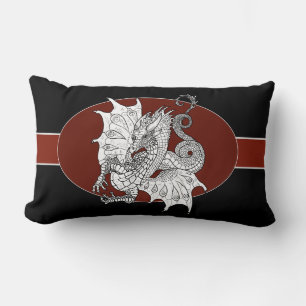 Art Nouveau Dragon Lumbar Pillow