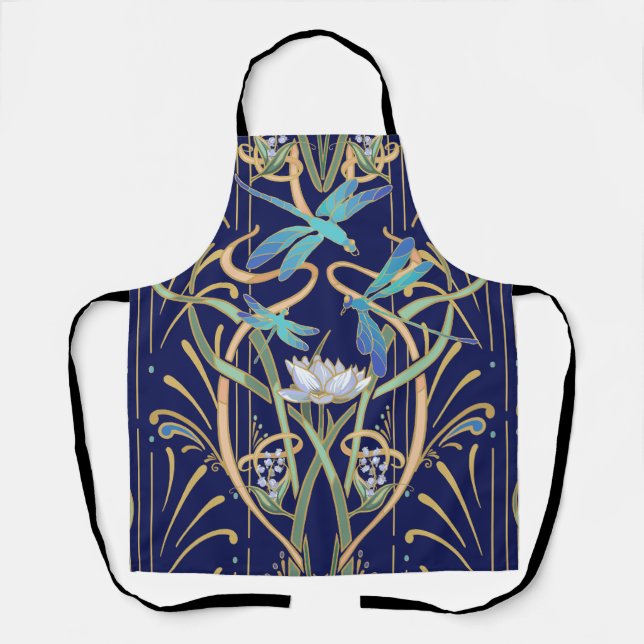 Art Nouveau Dragonflies Pattern Apron (Front)