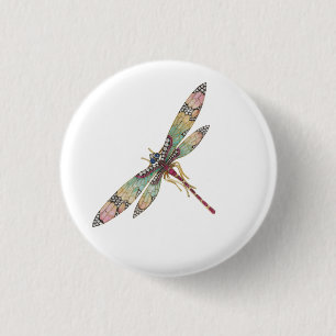 Art Nouveau Dragonfly 1 Inch Round Button