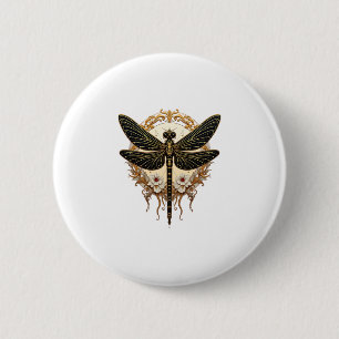 Art Nouveau Dragonfly Elegant Steampunk 2 Inch Round Button