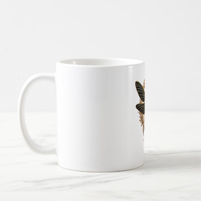 Art Nouveau Dragonfly Elegant Steampunk Coffee Mug (Left)