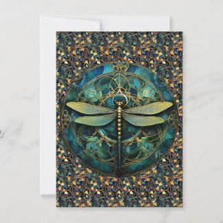 Art Nouveau Dragonfly on Note Card
