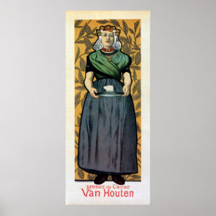 Art Nouveau Dutch chocolate ad vertical banner Poster
